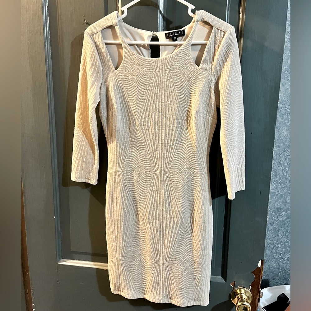 Cream Sparkly Bodycon dress